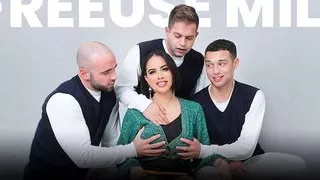 Mylf - Slender Brunette Milf Sucks On Lucky Stud’s Cock To Make Him Keep All Her Secrets