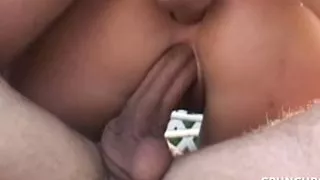 Pussy Fucked Bareback In Double Penetration With Cum In The Mouth