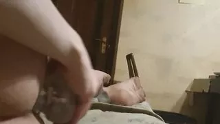 Crossdresser anal solo with toy