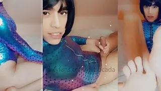 Big dick mermaid strokes her cock for you