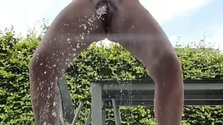 Squirt to window after cleaning