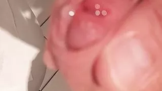 Shooting a big load on toilet