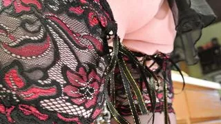 Longpussy in the kitchen, Chains Dangling, Pussy Plugged and some Leaking.