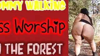 Mommy In A Black Dress Ass Worship In Forest 3 - Bbw Walking
