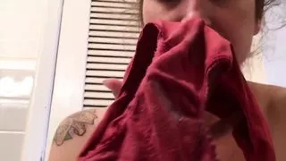 Clean Up My Red Silky Creampie Panty