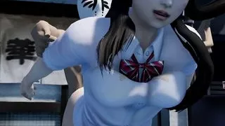 Fucked a horny Asian right in front of a street food place. Fucked a slut deep in a wet pussy