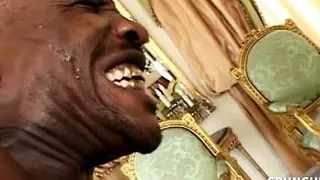 Ebony Bitch Fucked Bareback By Xxl Cock With Cum In Mouth