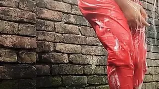 Young Girl Bathing Scene In The Bathroom. Sexy Woman Is Bathing In The Bathroom. Hot Erotic Girl Showing Nude Body