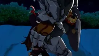 Genshin. Amber. Hot blowjob, public, deepthroat, huge cock