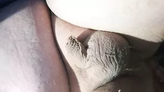 naked in bed and playing