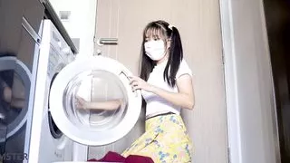 Myanmar Tiny Maid gets stuck in Washing Machine and is then Banged in her Ass from Behind