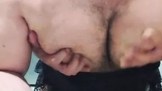 Enjoying the boobs of the cow