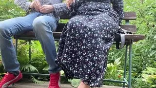 Hot Milf Handjob, Latex Glove, Cock, Outdoors, Glove for Cuckold Hubby