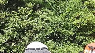 Part 1 of 2, Lumberjack dad sawing tree