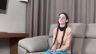 Brunette teen with a GREAT BODY shares her sexy experience with us!