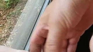 Stroking my cock with my dildo