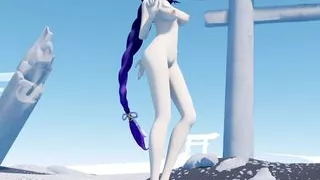 Genshin. Raiden Shogun. Sexy Hot Schoolgirl Naked – Big Boobs, Tight Ass, Sexy Babe