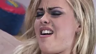 Starla Sterling fucks black cock in her mouth and then her