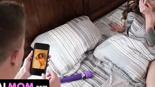 Anal Mom - Horny Brunette Mylf Bounces Her Round Booty On Young Stud And Makes Him Cum On Her Tits