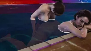 Lesbian-Futa Claire Redfield And Jill Valentine – Perfect Bodies At The Pool