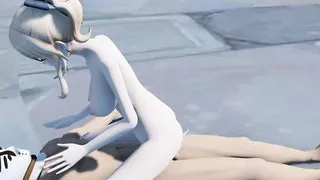 Genshin Jean. Sex, cowgirl, big tits, ass, nipples, mature, blonde, boobs