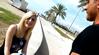 Busty British Teen Came To Spain To Improve Her Cock Sucking Skills
