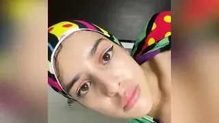 Arab Muslim Girl With Hijab Fucks Her Anus With Extra Long Cock