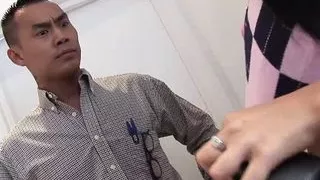 Romana Ryder Massages A Long Cock Before Shoving It In