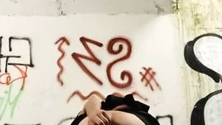 Anal public dildo fuck