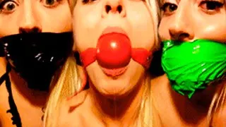 Kinky Blonde Amateur Gagged With Panties, Ball Gag And Duct Tape In Homemade Gag Talk Video