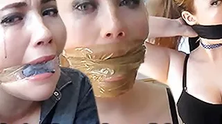 Blond Uk Amateur Slut Misha Mayfair Cleave Gagged With Scarves, Tape And Dirty Panties In Her Mouth