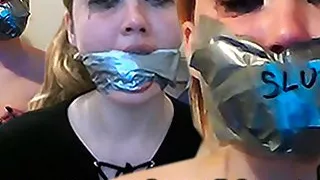 Blond Uk Amateur Slut Misha Mayfair Gagged With Duct Tape, Smelly Socks And Dirty Panties