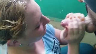 Slut Wife Sucks Off Her Younger Neighbor And Swallows His Cum