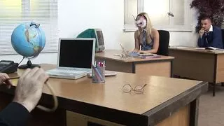 Lovely chick let the dudes lick her all over and then fuck her from behind