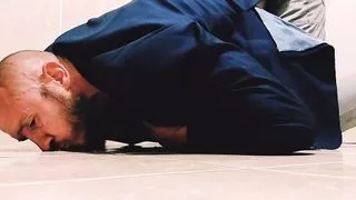 Drinks piss from the floor