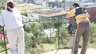 Young stranger fucks her hairy old pussy