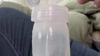 Pumping breast milk before work.