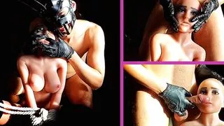 SEX GAME WITH DOLL, she gets slapped in the face by my dick