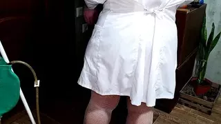 Hot nurse milked a big cock dry