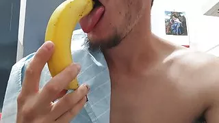 Croat deepthroats whole huge banana