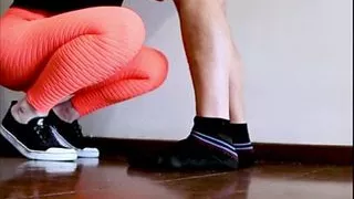 Visit from a friend for a blowjob at the door.