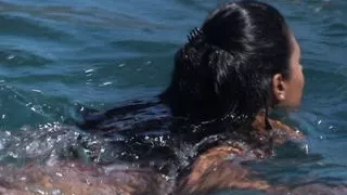 Long haired Latina gets banged outdoors in an interracial affair