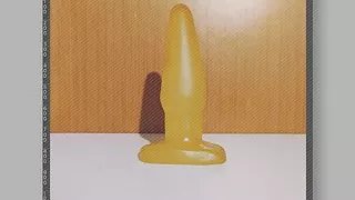 Ligia Cyberslut, Latex Version, Profit With Her Yellow Jelly Anal Plug