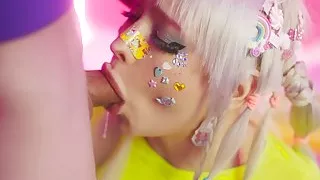 Candy Girl Sucking lollipop and fuck in the ass AliceBong