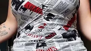 Flirty tease huge tits & small waist