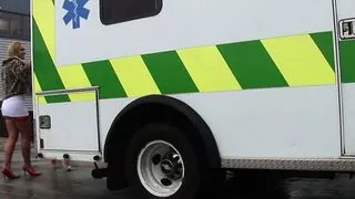 Two guys get the fuck of their lives by two babes in an ambulance