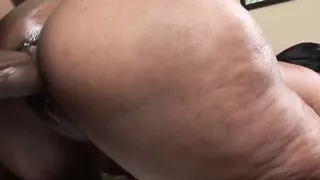 Shorty Mac ebony skinned bbw fucks black cock