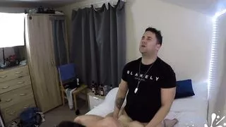 Military man Mark fucks and breeds younger twinky boy in his bedroom after having a couple pints