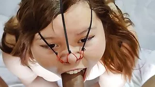 This chubby whore loves to feel a big cock deep in her throat