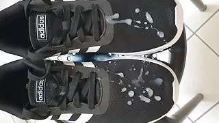 Boy cum on Adidas sneaker